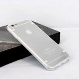 Husa silicon transparent cu margini albe intarite Iphone 6 4,7&quot; + folie, Roz, iPhone 7/8, Apple