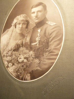 Fotografie de Nunta -Ofiter Decorat cu Coroana Bulgariei cu spade 1923 foto