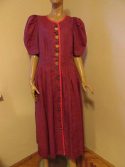 Rochie tiroleza , bavareza , dirndl original , rochie lunga cu nasturi 44 / L foto
