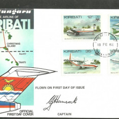 KIRIBATI 1982 - AVIOANE DE TRANSPORT PASAGERI , FDC (18)