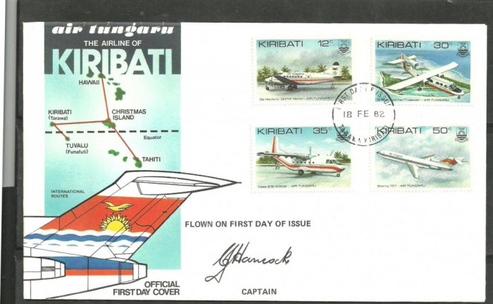 KIRIBATI 1982 - AVIOANE DE TRANSPORT PASAGERI , FDC (18)