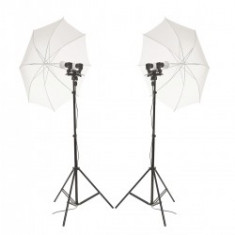 Hakutatz LED-003 - kit lumini LED duble cu umbrele si stative foto