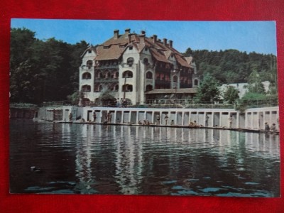 SEPT15-Vedere/Carte postala-Ocna Sibiului-Pavilionul central al bailor foto