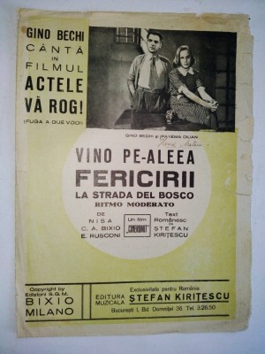 Partitura Vino pe aleea fericirii - Ed. Muzicala foto