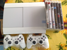 PlayStation 3 super slim. Edi?ie limitata white. Jocuri cadou. Ps3 foto