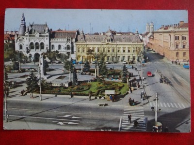 SEPT15-Vedere/Carte postala-Oradea-Piata Victoriei-circulata foto