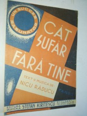 Partitura Tango Cat sufar fara tine Muzica: Nicu Raducu