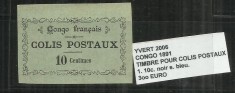 CONGO 1891 TIMBRE POUR COLIS POSTAUX - 1. 10 C.