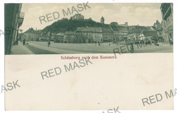 239 - SIGHISOARA, Market, Romania - old postcard - unused