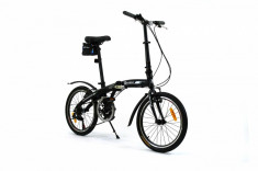 Bicicleta pliabila (aluminiu) unisex Qeridoo QL - negru, model 2016 foto