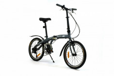 Bicicleta pliabila (aluminiu) unisex Qeridoo QL - gri, model 2016 foto