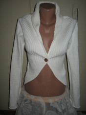 Cardigan/ blazer alb spate dantelat Mar M foto