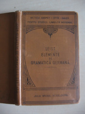 ELEMENTE DE GRAMATICA GERMANA,deprinderi de citire si conversatiune,1898 foto