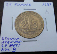 STATELE AFRICANE DE VEST 25 FRANCS 1997 KM 9 foto