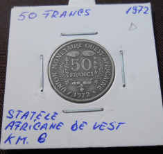 STATELE AFRICANE DE VEST 50 FRANCS 1976 KM 6 foto