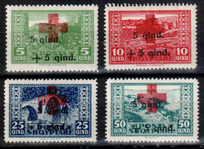 Albania 1924, Mi #100-103**, Crucea Rosie, MNH, superbe, cota Michel 100 &amp;euro;! foto