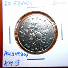 POLYNEZIA FRANCEZA 20 FRANCS 2000 KM 9 foto