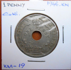 AFRICA DE VEST BRITANICA 1 PENNY 1946 KM 19 foto