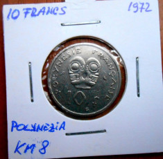 POLYNEZIA FRANCEZA 10 FRANCS 1972 KM 8 foto