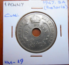 AFRICA DE VEST BRITANICA 1 PENNY 1947 KM 19 foto