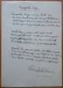 Poezia O pajiste largă de Ovid Caledoniu in manuscris, scrisă olograf si semnata