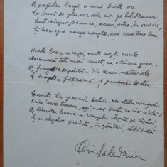 Poezie de Ovid Caledoniu in manuscris , scrisa olograf si semnata