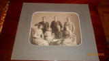 FOTOGRAFIA VECHE TABLOU DE FAMILIE 31CM-25,5 CM, Romania 1900 - 1950, Portrete