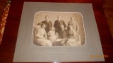 FOTOGRAFIA VECHE TABLOU DE FAMILIE 31CM-25,5 CM ANII 1900, Romania 1900 - 1950, Portrete