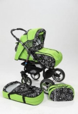 Carucior 3 in 1 Junior Green Flowers Baby-Merc foto