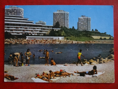 SEPT15-Vedere/Carte postala-Statiunea Olimp-La plaja-circulata foto