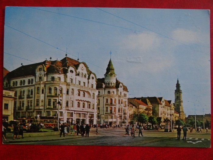 SEPT15-Vedere/Carte postala-Oradea-Piata Victoriei-circulata