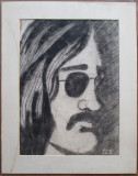 John Lennon - semnat monogramic P.R., Portrete, Ulei, Altul