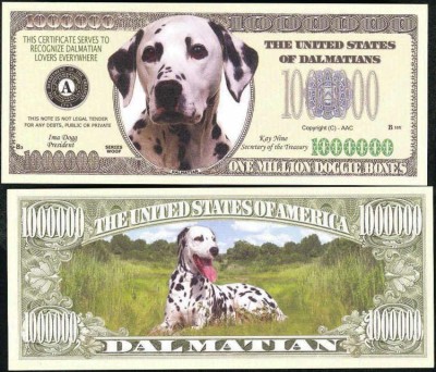 !!! SUA = FANTASY NOTE = DALMATIAN - 2010 - UNC / SERIA CAINI , WOOF foto