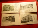 Set 9 Ilustrate Grecia- Ruine Antice , circ. la Targoviste 1901 -marca fixa, Circulata, Printata