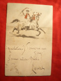 Ilustrata -Calaret in Pusta Maghiara- circ.in Ungaria 1902 -Litografie, Circulata, Printata