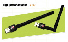 150Mbps Mini Usb WIRELESS ADAPTER wireless adapter CU ANTENA DETASABILA 5Dbi foto