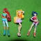 Lot 3 figurine, surprize ou Kinder, Winx, fara aripi, 6 cm, decor