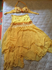 Costum de dans oriental galben foto