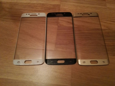 Folie sticla Samsung Galaxy S6 Edge curbata colorata tempered glass foto