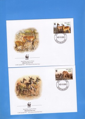 FDC WWF SET COMPLECT ANIMALE MALAWI 2003 foto