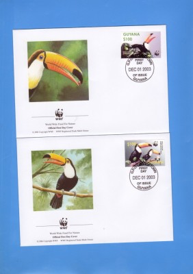 FDC WWF SET COMPLECT GUYANA PASARI 2003 foto