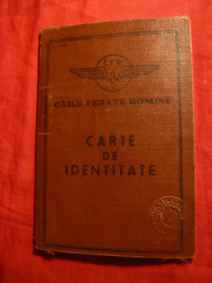 Carte Identitate -Calator CFR emis 1957 foto