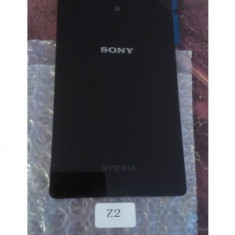 Pachet Capac spate SONY XPERIA Z2 original alb negru + folie sticla fata-spate