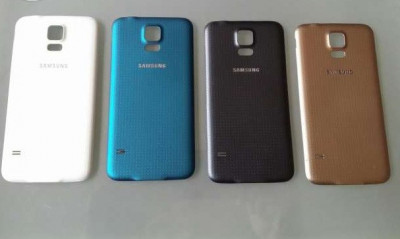 Pachet Capac spate Samsung Galaxy S5 G900F original alb negru + folie sticla foto