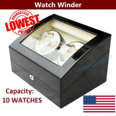 Watch Winder 4 + 6 dispozitiv Cutie de intoarcere pentru ceasuri automatice foto