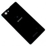 Pachet Capac spate SONY XPERIA Z1 mini alb negru + folie sticla fata-spate