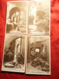 Set 8 Ilustrate vechi , cca.1900 - Viata lui Isus -Franta ,semnate AN, Necirculata, Printata