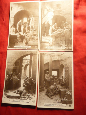 Set 8 Ilustrate vechi , cca.1900 - Viata lui Isus -Franta ,semnate AN foto