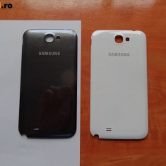 Pachet Capac spate Samsung Galaxy Note 2 N7100 alb negru + folie sticla