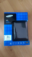 HDD extern Samsung M3 portabil 2TB, 2.5&amp;quot;, USB 3.0, Negru NOU SIGILAT foto